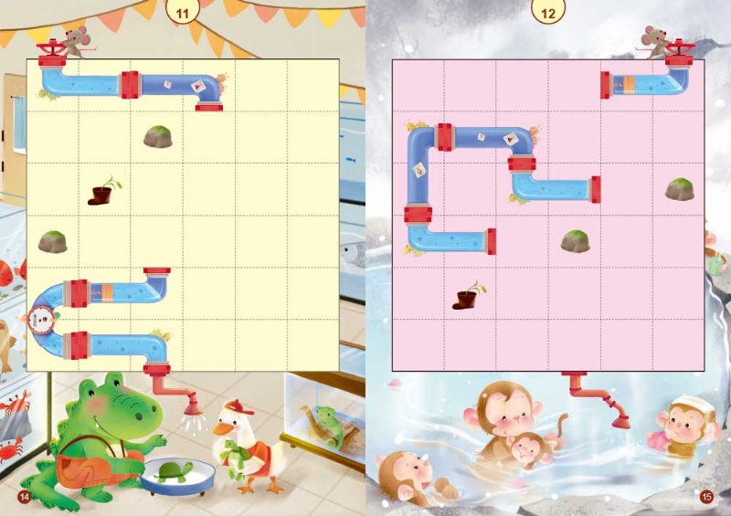 【玩出思考力益智系列】水管接龍──路徑規劃遊戲 (5歲以上適用)(內附：水管道具卡9張/2組)